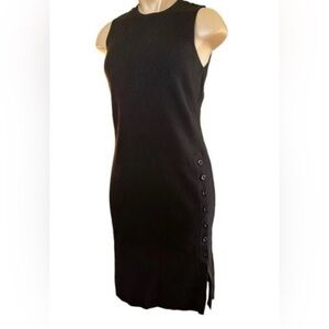LITA by Ciara Anthropologie Black Knit Sleeveless Ribbed Bodycon Midi Dress